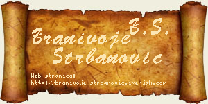 Branivoje Štrbanović vizit kartica